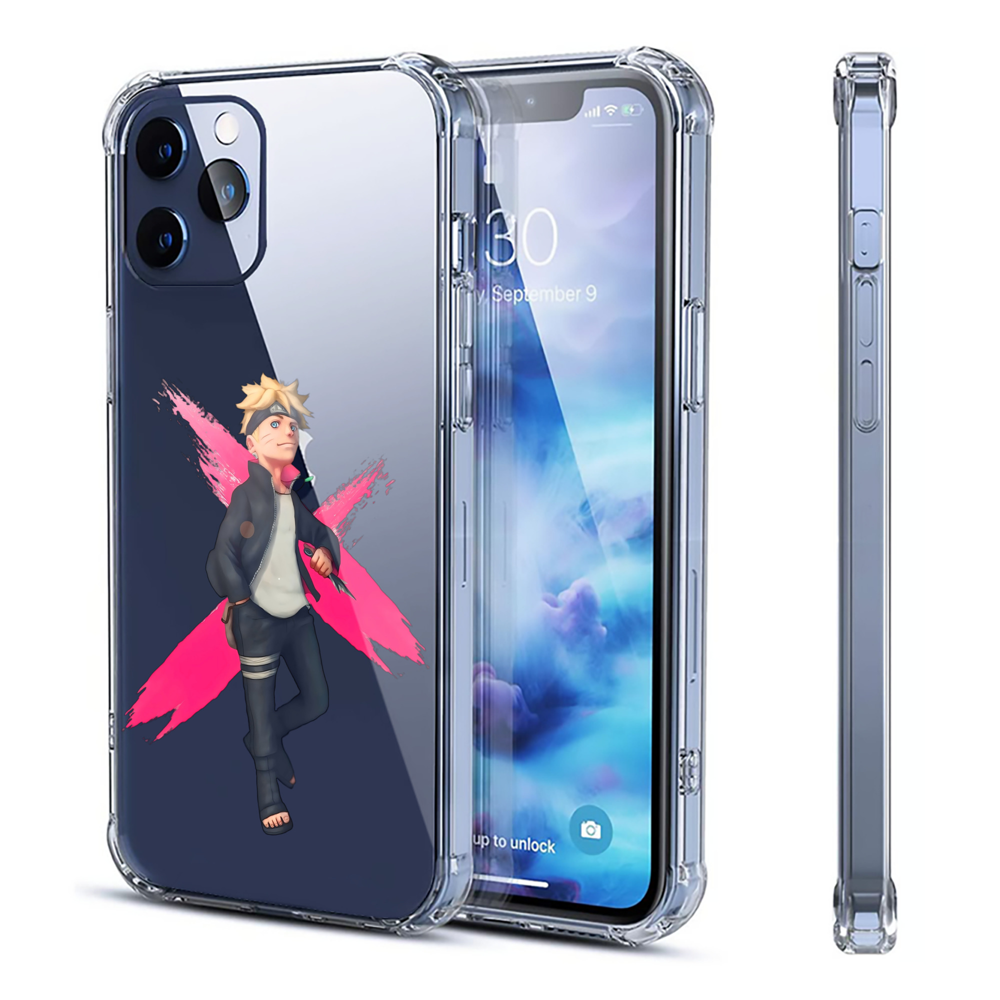 （画像用） NARUTO -ナルト- うずまき ボルト Uzumaki Boruto 【iPhone 12シリーズ対応】透明スマホケース（クリアソフトケース）